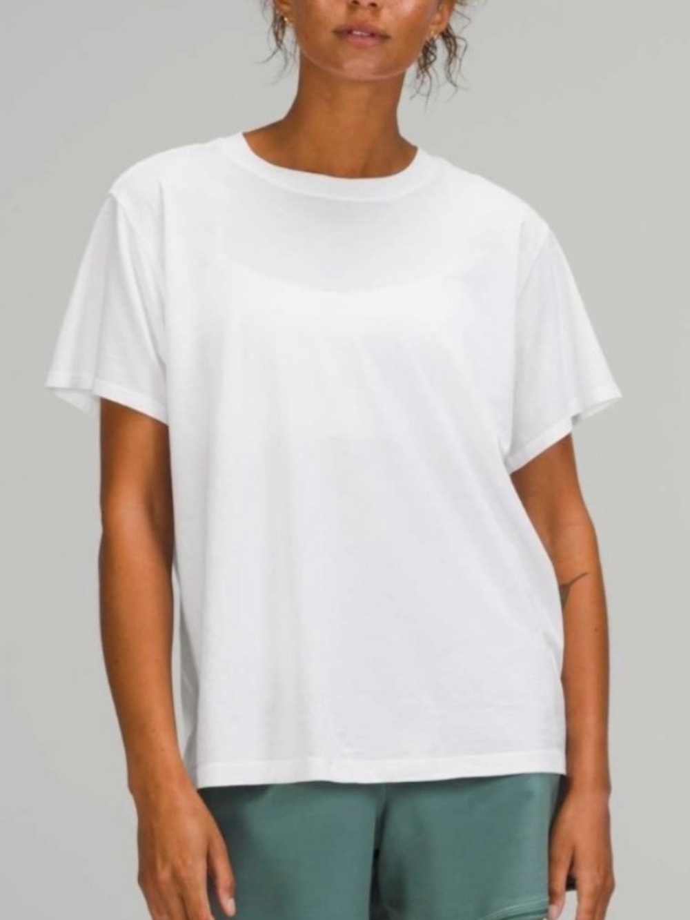 Lululemon All Yours Pima Cotton T-Shirt White - Picture 4 of 6